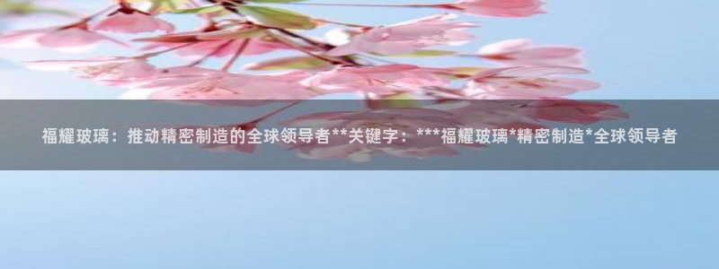 彩神可以提现吗：福耀玻璃：推动精密制造的全球领导者**关键字：***福耀玻璃*精密制造*全球领导者