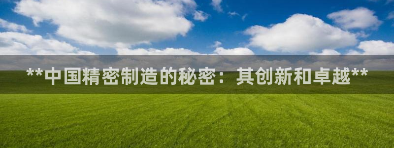 彩神vll首页：**中国精密制造的秘密：其创新和卓越**
