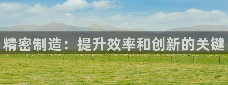 彩神v8是真的挣钱吗安全吗：精密制造：提升效率和创新的关键