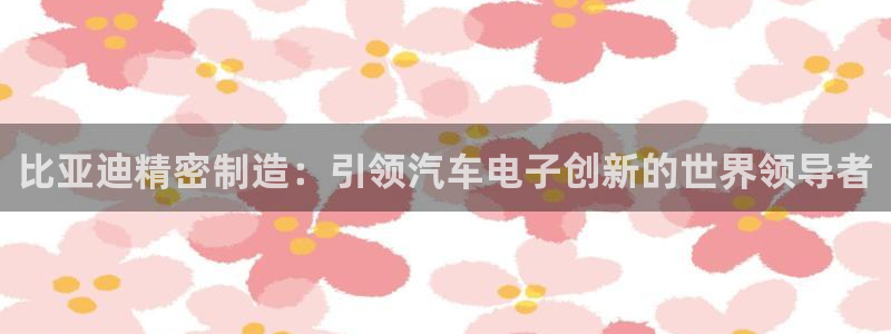彩神vlll(中国)百度百科：比亚迪精密制造：引领汽车电子创新的世界领导者