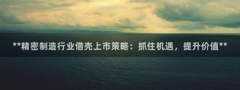 彩神旗下有哪些平台可以看：**精密制造行业借壳上市策略：抓住机遇，提升价值**