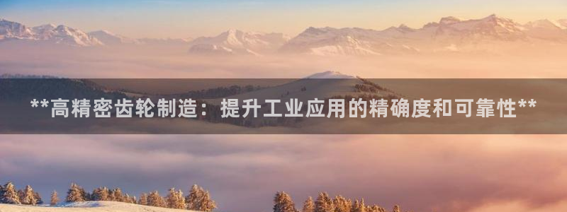 彩神网可以赚钱是真的吗：**高精密齿轮制造：提升工业应用的精确度和可靠性**