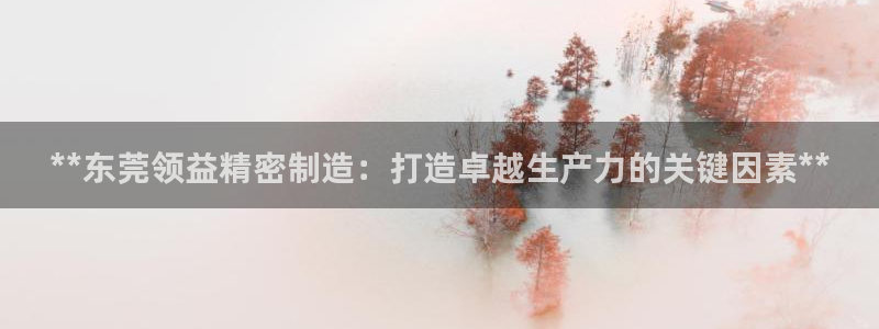 彩神赢了钱登录不上去：**东莞领益精密制造：打造卓越生产力的关键因素**