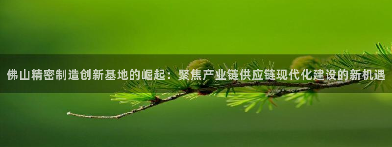 天天彩神welcome：佛山精密制造创新基地的崛起：聚焦产业链供应链现代化建设的新机遇
