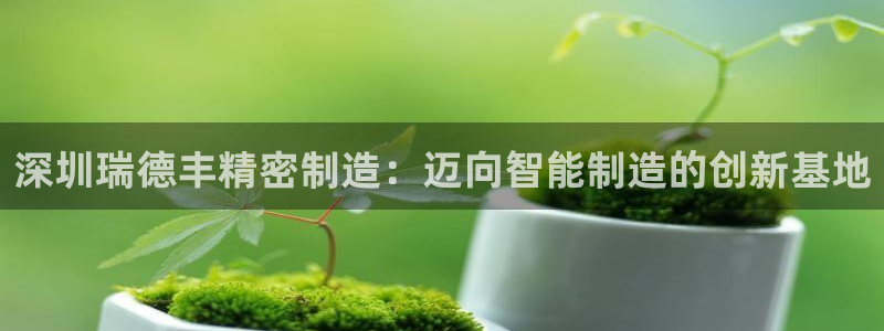 彩神是正规平台吗知乎：深圳瑞德丰精密制造：迈向智能制造的创新基地