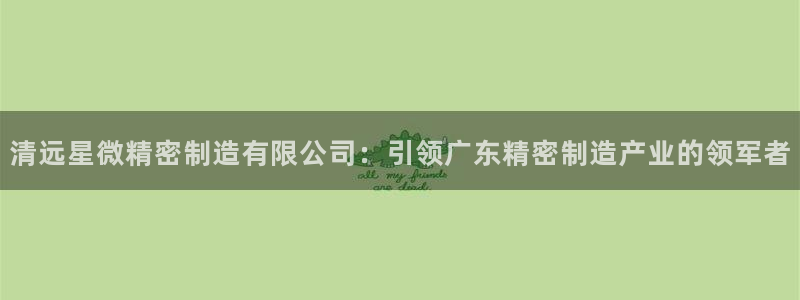 彩神广告有限公司：清远星微精密制造有限公司：引领广东精密制造产业的领军者